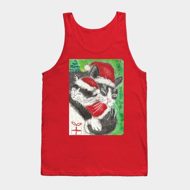 Christmas  Holiday cat kitten art Tank Top by SamsArtworks